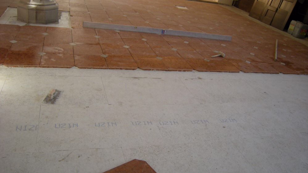 A new tiled floor was laid in the rooms of the restaurant