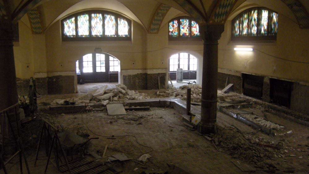 Everything has to come out: the entire existing floor was torn out